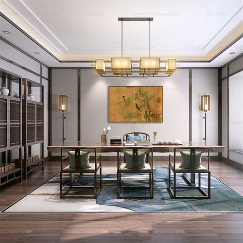 米亦堂x宋徽宗 腊梅山禽图新中式日式禅意花鸟茶书房玄关和室挂画