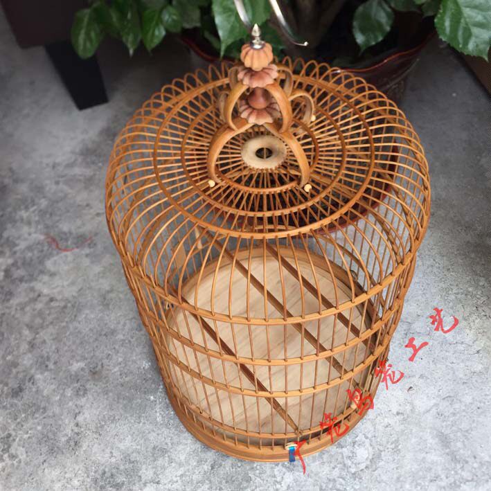 老竹制绣眼鸟笼 广式清远鸟笼大号装饰鸟笼小号竹制鸟笼 传统手工