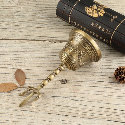 瑞象 三叉铃暗八仙铃八卦三清铃太极八卦铃八宝铃仿古手摇铃道用