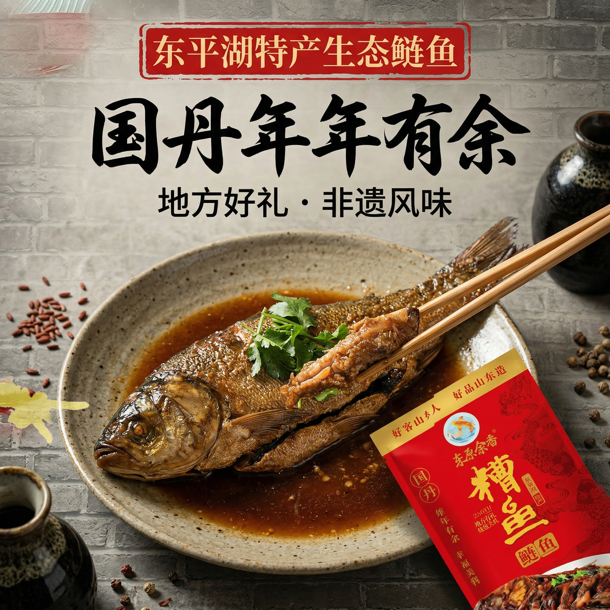 山东特产五香糟鱼整条红烧鲢鱼即食熟食酱板鱼腊鱼炖鱼酥鱼150g装