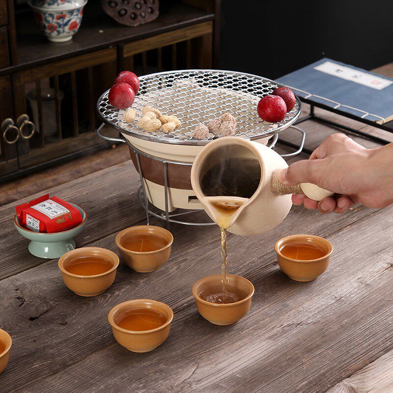 围炉煮茶罐罐茶煮茶器具家用室内配件全套陶壶煮茶壶碳烤火炉套装