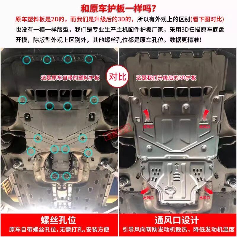 23款奇瑞瑞虎9发动机下护板400T汽车改装底板油路底盘装甲防护板