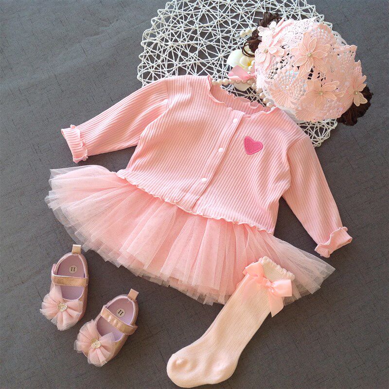 春秋夏哈裙婴儿衣服新生儿满月外出套装可爱女宝宝百天周岁公主裙