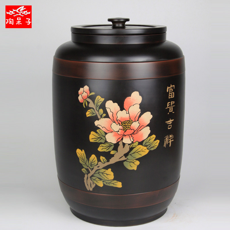 陶呆子 云南建水紫陶茶叶罐 普洱茶 储茶罐 大茶缸 抽水大水缸