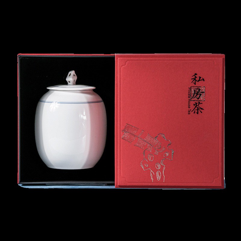 雄驰德化白瓷青瓷密封罐茶盒罐陶瓷茶叶罐大号一斤装家用带盖订制