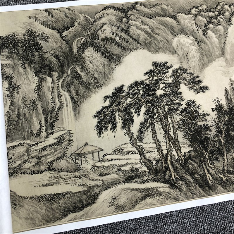 王翚 庐山白云图 名家山水画仿古国画艺术微喷复制装饰画临摹学习