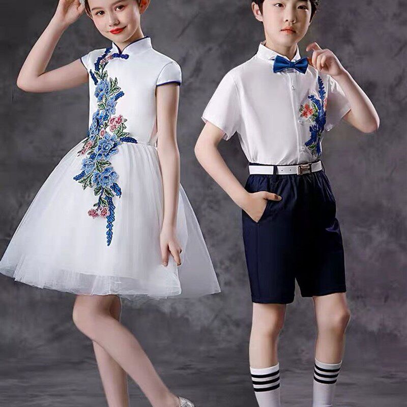 六一儿童节演出服幼儿园男女童毕业照礼服中小学生大合唱表演服装