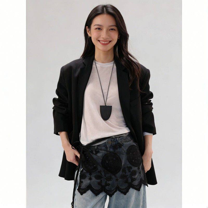辣妹风蕾丝屁帘女下摆叠穿神器遮屁股显瘦内搭小众围裙式打底裙帘