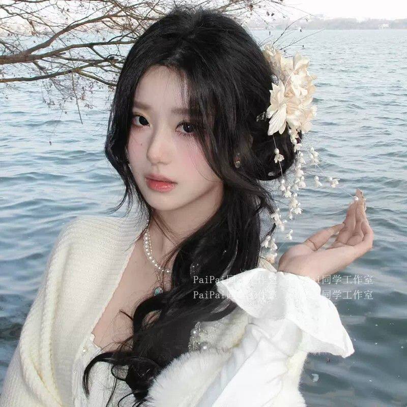 梦中情花~铃兰花超仙流苏发夹边夹侧边花朵发卡绝美头花新娘头饰