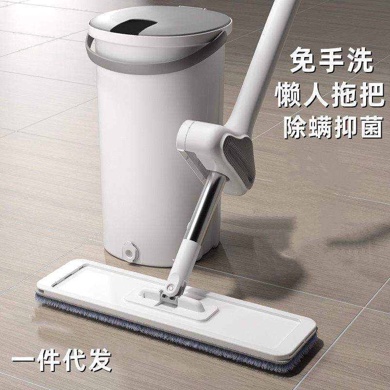 免手洗拖把家用木地板吸水拖布懒人省力大号平板免洗拖把桶d
