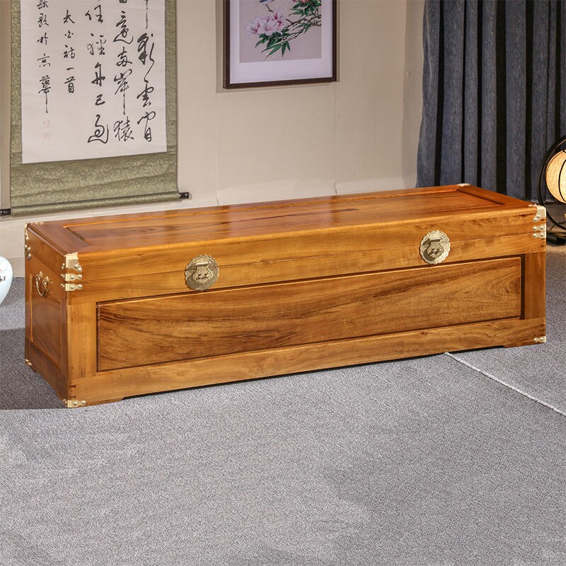 全樟木防虫储物箱实木防潮箱 榫卯结构可客制化樟木衣箱 整板樟木