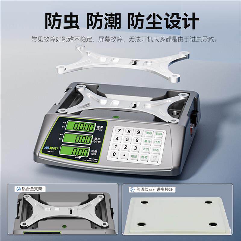 2025新款防虫电子秤商用做生意摆摊卖菜小型高精度精准称重30公斤