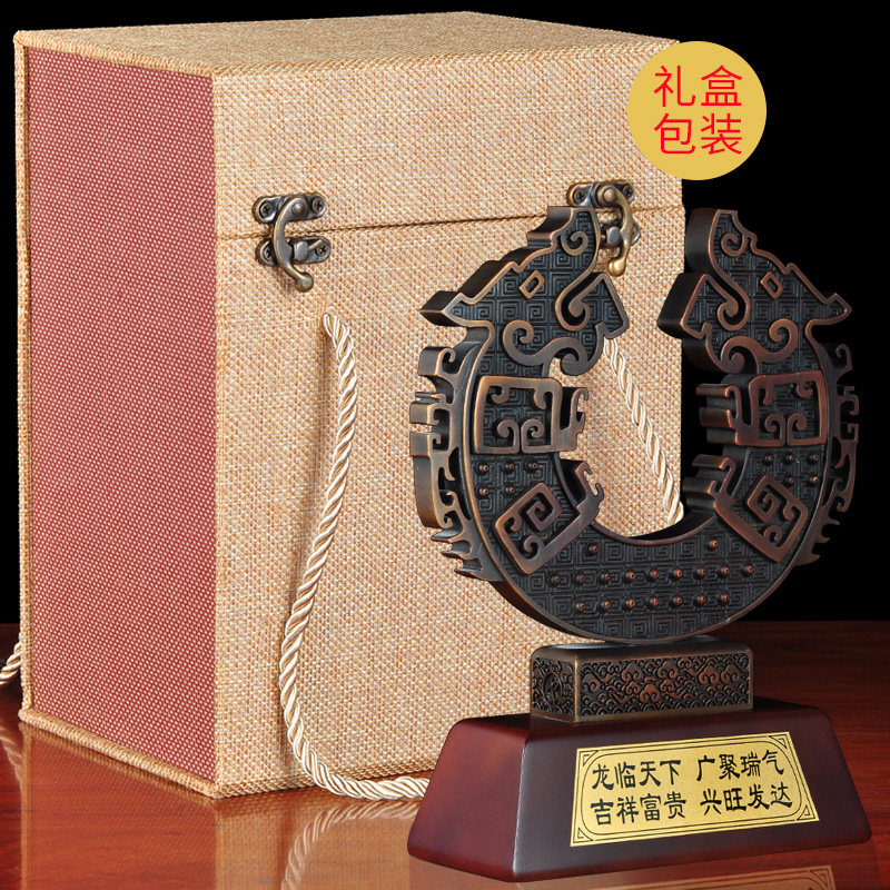 纯铜双龙聚福龙摆件家居客厅电视柜装饰品工艺品公司商务庆典礼品