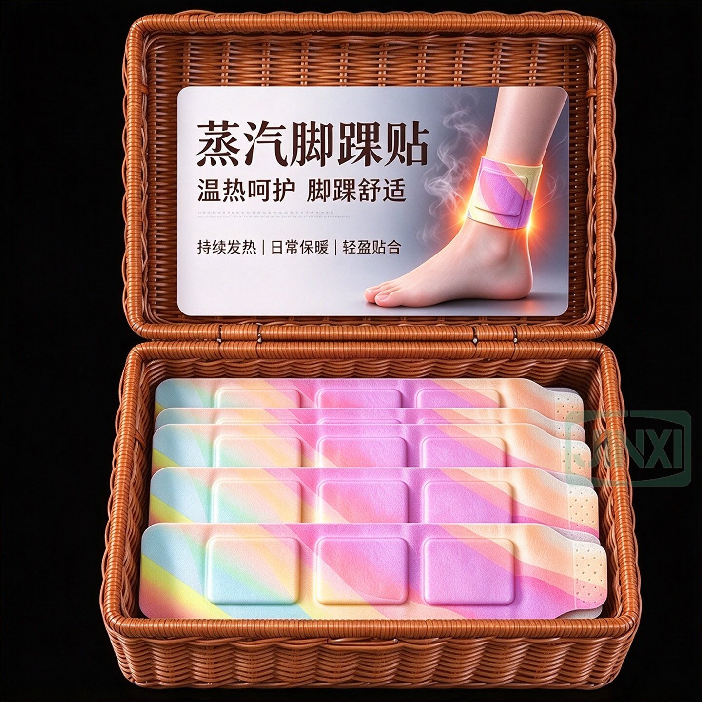 艾灸脚踝热敷贴吴茱萸三阴交蒸汽脚腕贴自发热暖脚神器脚踝热敷贴