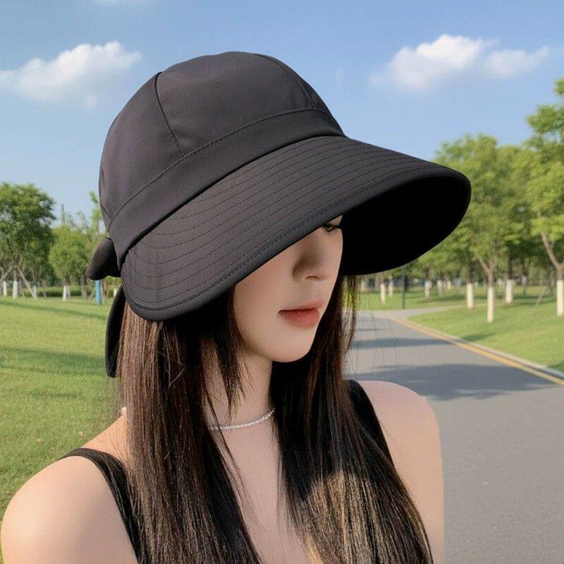 露丝同款绑带冰丝防晒渔夫帽子女款2026新款鸭舌遮阳帽大檐太阳帽