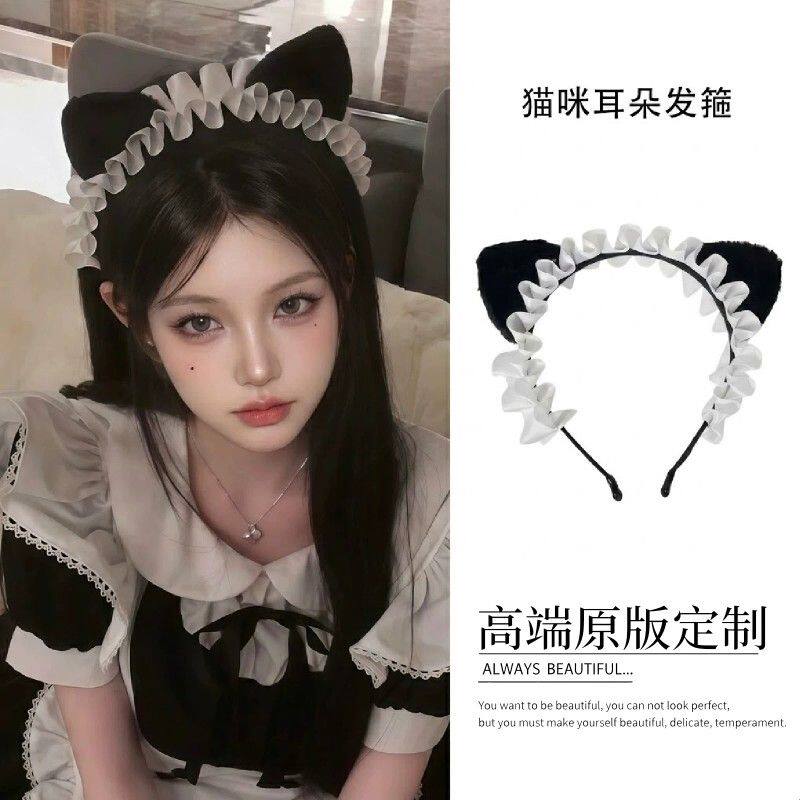 日系甜美猫咪女仆发箍猫耳朵Lolita头箍可爱发卡cos派对装扮头饰