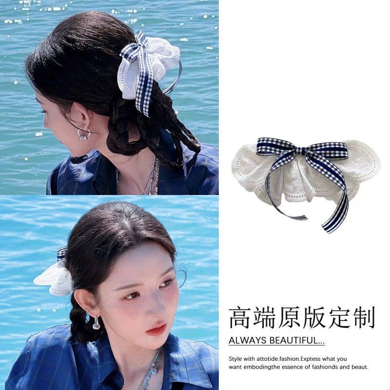 王玉雯蕾丝蝴蝶结裙摆发夹弹簧夹头饰2026新款高级感后脑勺发饰女
