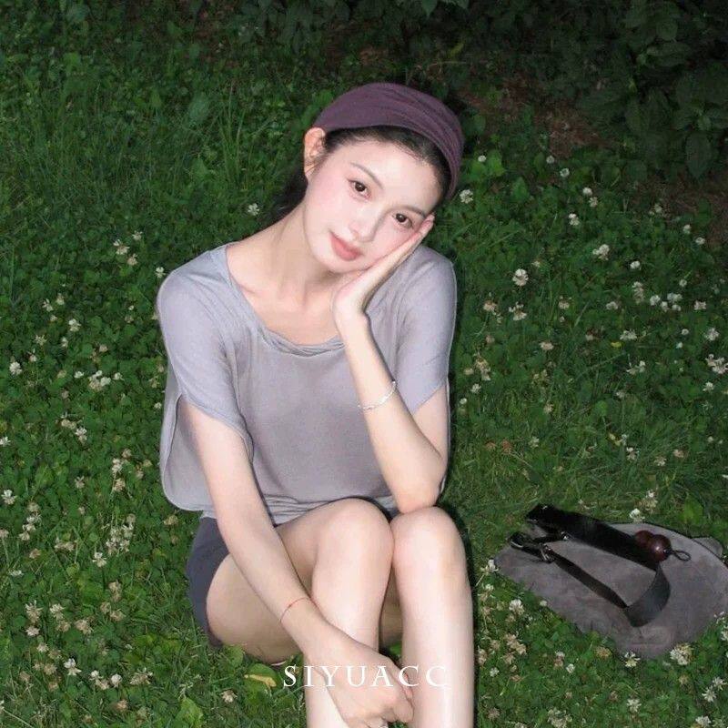 韩系简约紫色交叉发带女甜美气质头带百搭发饰时尚流行头饰配饰