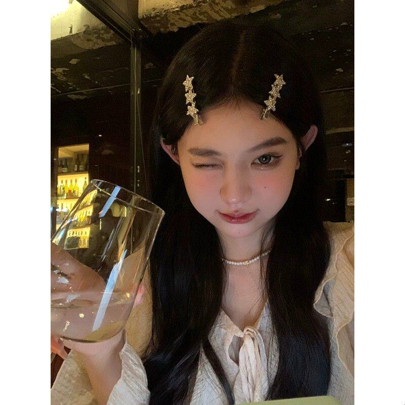 【蜜桃茶】y2k辣妹风星星鸭嘴夹发夹女网红2024新款发卡刘海夹子