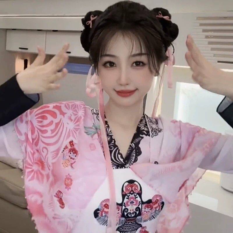 虞书欣永夜星河凌妙妙同款渐变丝带发绳百分百真丝飘带发夹头饰女