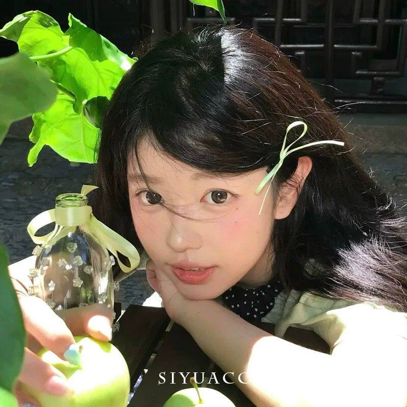 森系绿色蝴蝶结小发夹女甜美芭蕾风丝带发卡侧边夹韩系头饰发饰女