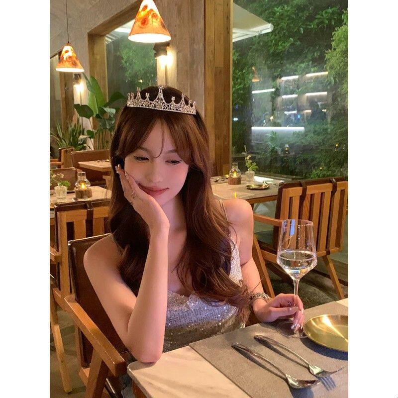 【蜜桃茶】在逃公主 生日皇冠女神头饰成人拍照氛围感发卡发箍