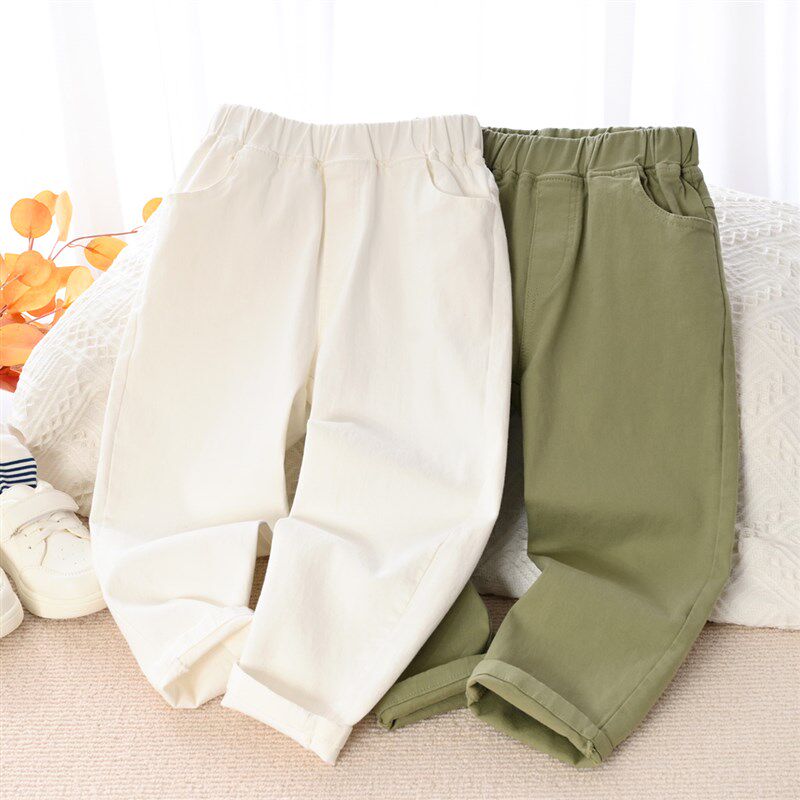 校裤 儿童纯棉休闲裤 男童女童水洗长裤 中大童弹力裤子 春款童装