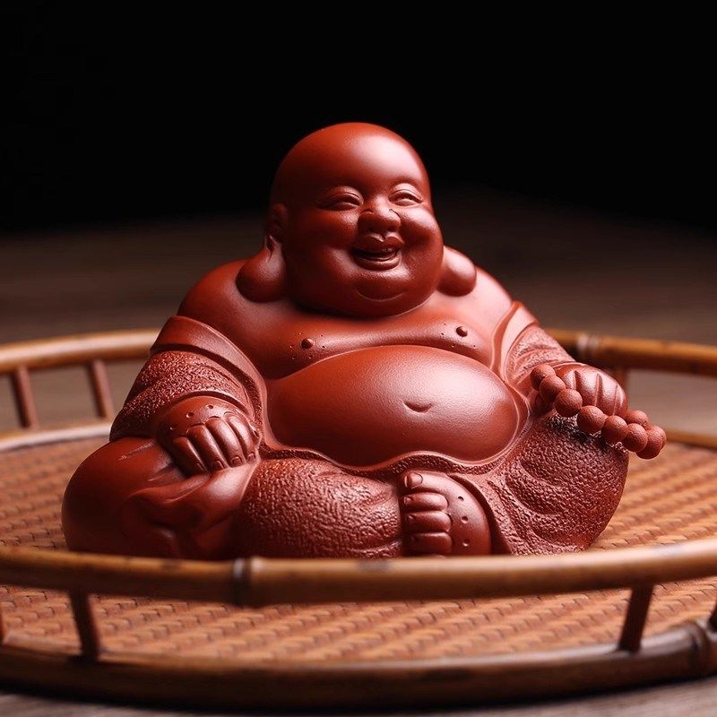 宜兴原矿紫砂茶宠摆件弥勒佛名家王庆生纯全手工禅意茶玩精品可养