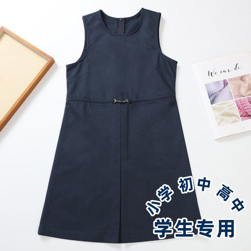 春秋夏季2024新款小学生校服裙藏蓝连衣裙中大童女孩女童背心裙潮