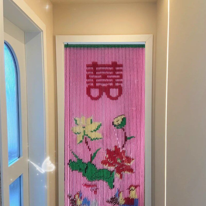 新款纯手工门帘玄关隔断珠帘挂帘家用屏风卫生间装饰帘成品