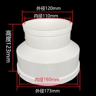 pvc排气管变径直接烟管150变160接头180变160 200变180 变径接头