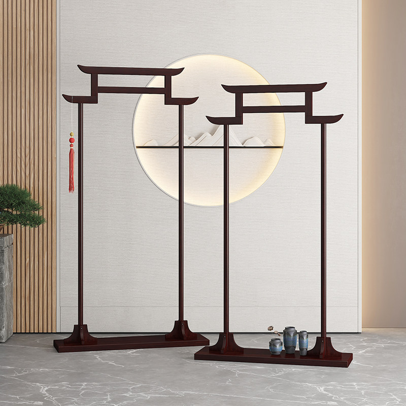 复古新中式衣帽架落地卧室挂衣架实木秀禾婚纱展示架客栈酒店简易
