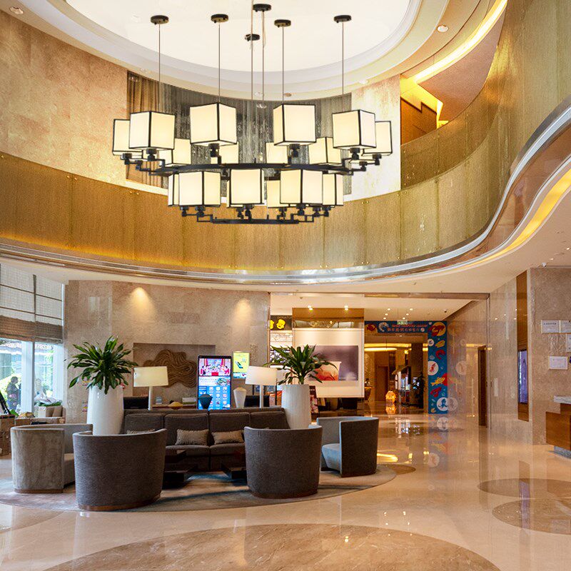 酒店定制大吊灯新中式圆形餐厅吊灯包厢包间主灯具酒楼饭厅宴会厅