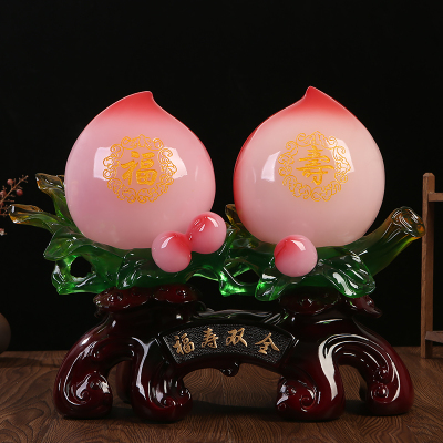 福寿双全寿桃摆件长辈生日贺寿大寿祝寿礼品送老人老年人生日礼物