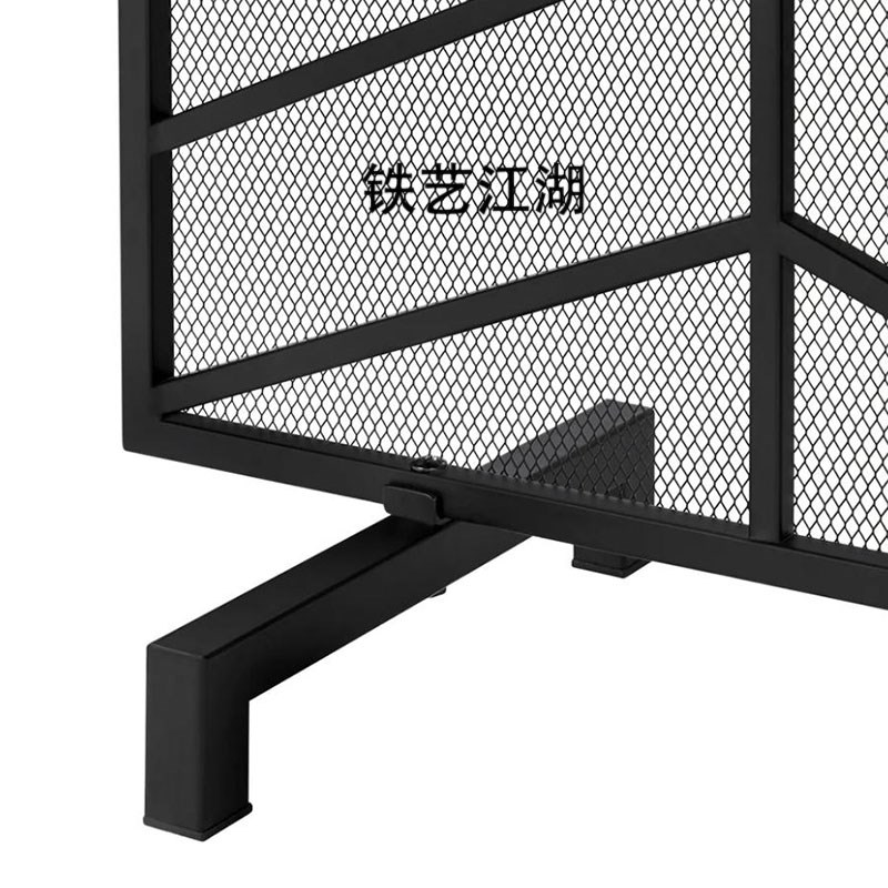 北欧简约金属镂空家用壁炉屏风隔断装饰防火带网火炉围栏新品