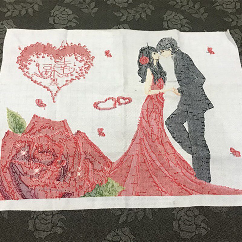 纯手工十字绣成品幸福的约定结婚喜庆情侣爱情祝福卧室客厅包邮