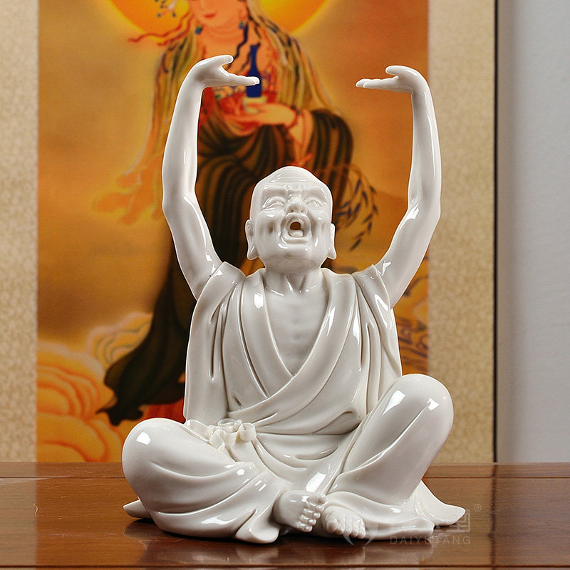 戴玉堂 陶瓷摆件《十八罗汉》德化白瓷佛像工艺客厅供奉 家居饰品