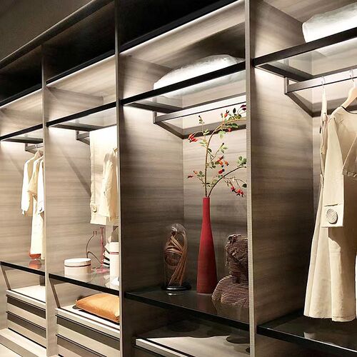 led前置层板灯免开槽线条灯斜发光灯条橱柜灯感应灯展柜酒柜灯带