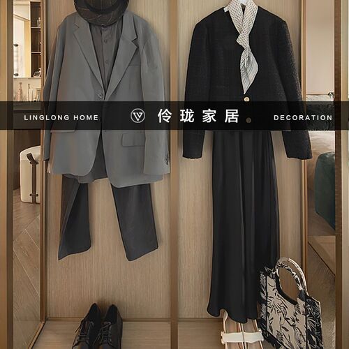 轻奢风样板房主卧男女衣帽间包包鞋摆件软装展厅样板间衣柜装饰品