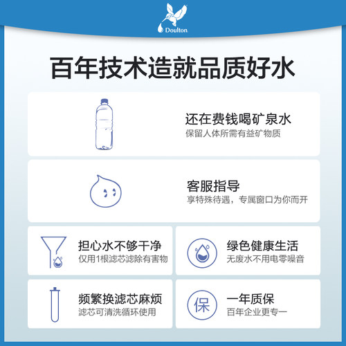 英国道尔顿净水器家用直饮DIP301家用厨房自来水过滤器净水机