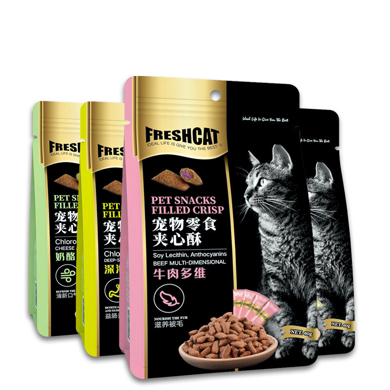猫零食夹心酥饼干240G牛肉鸡肉牛磺酸鱼肉燕麦奶酪成猫幼猫咪零食