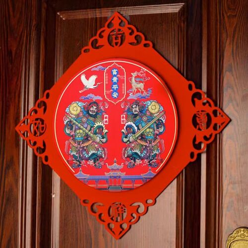 龙年新年春节自粘门神贴金属大门单门磁吸门贴秦叔宝尉迟恭装饰画
