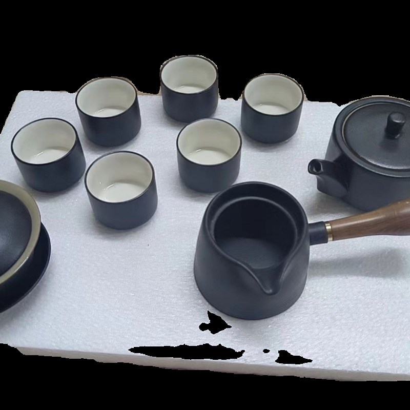日式黑陶茶具大套装家用办公室茶壶茶杯泡茶壶