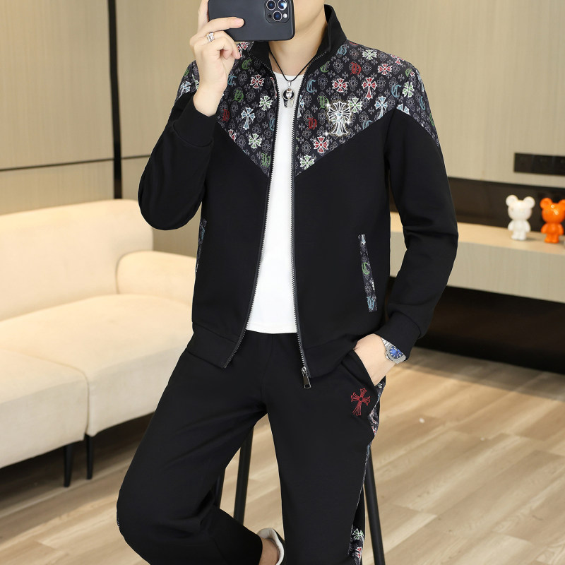 品牌男士开衫卫衣套装高端潮牌秋冬百搭修身时尚休闲长裤两件套男
