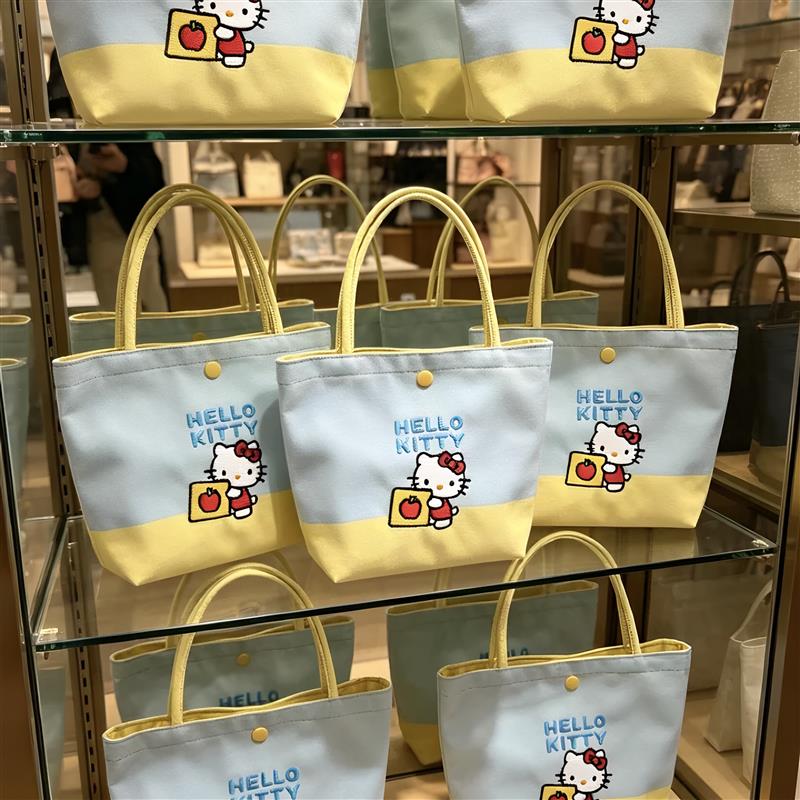 可爱上班手提杂物包手拎包大容量女外出通勤单肩包饭盒包手提袋子