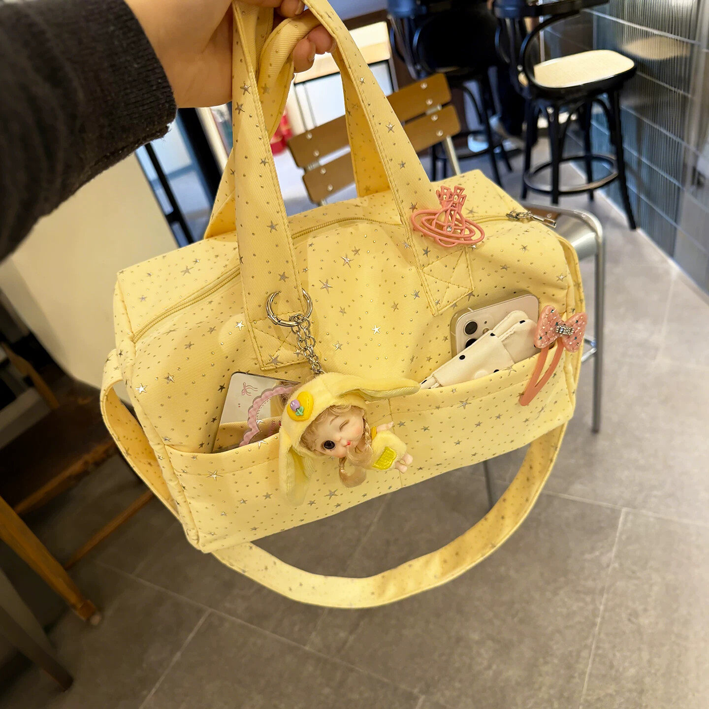 星星托特包超大容量收纳包帆布旅行包通勤百搭日常健身包2026新款