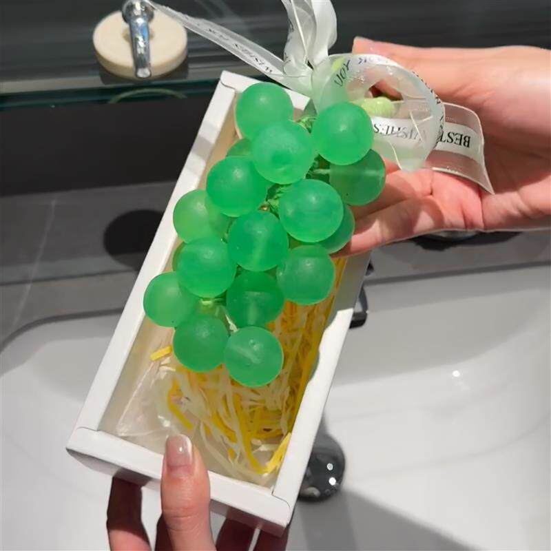 珠光葡萄串香皂花浴室卫生间手工皂仿真水果精油皂创意节日伴手礼