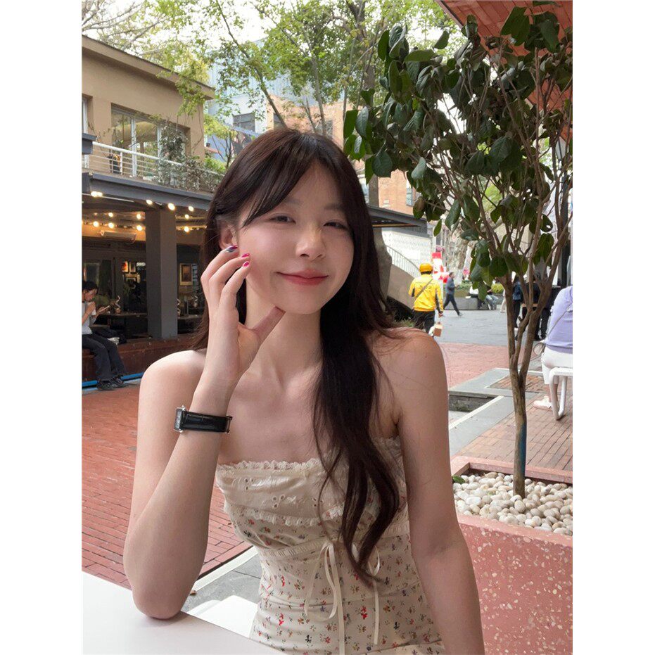 纯欲温柔风蕾丝花边碎花