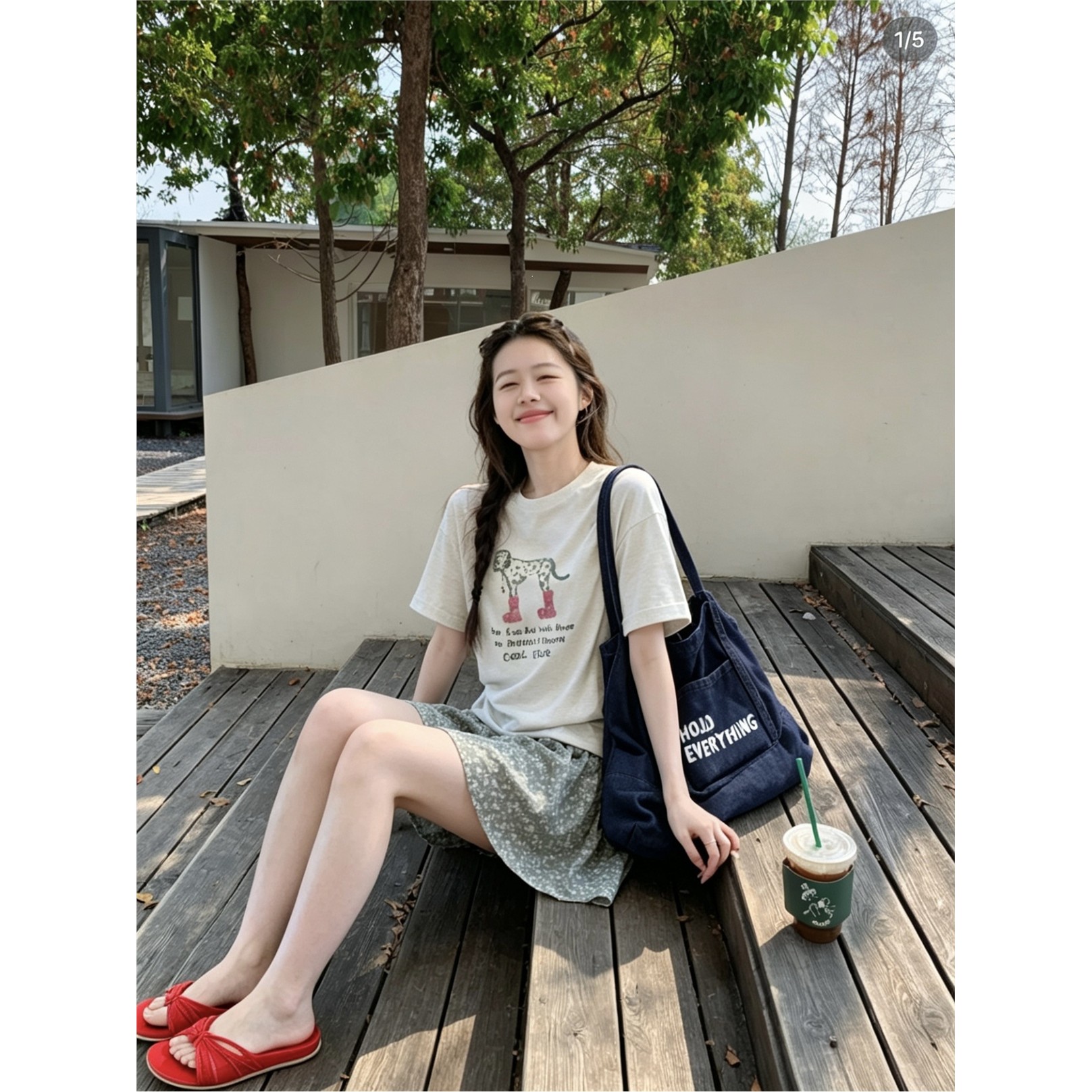 复古松驰感卡通印花短袖T