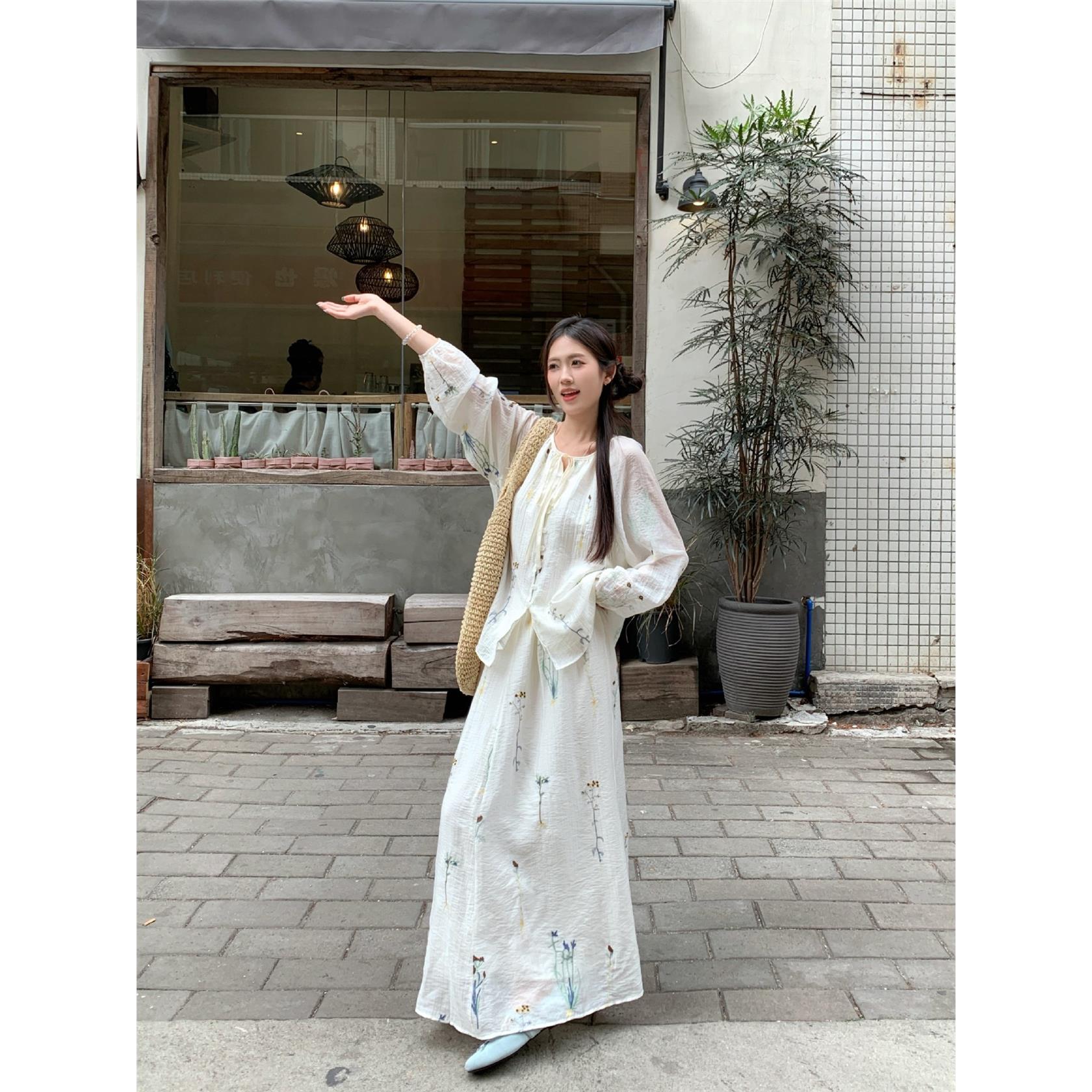 国风复古立体绣花套装女